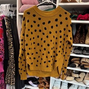 Madewell tan and Black Polka Dot Sweater xs brand new never worn